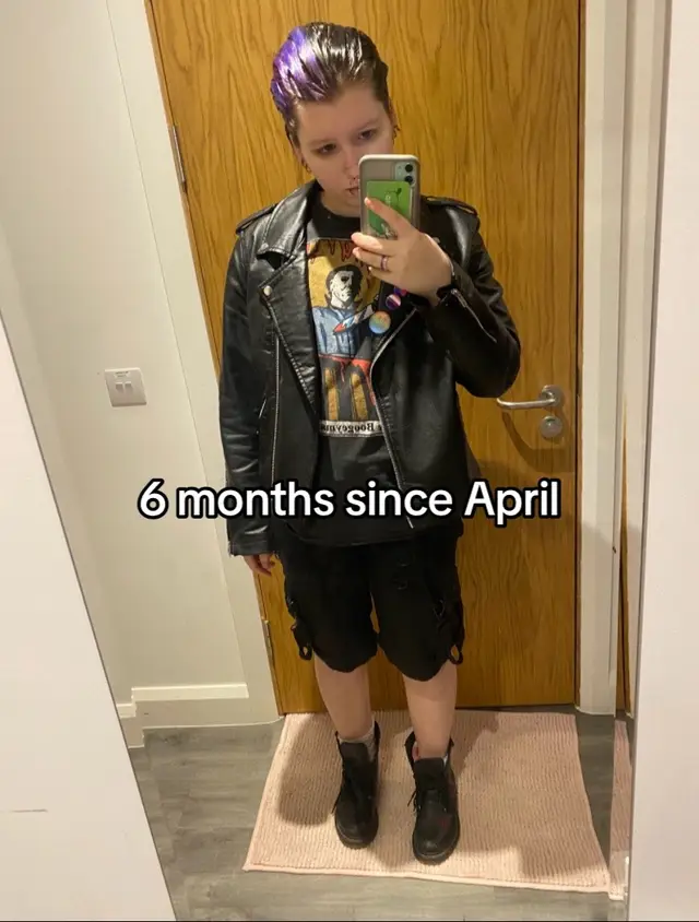 Now that I’m out of my… *weird* relationship with my ex, im finally allowed to transition!! But the only thing that’s happened is im growing blonde mutton chops and my face has gotten puffy 😭 😭 #trans #transman #alternative #transmasc #ftm 