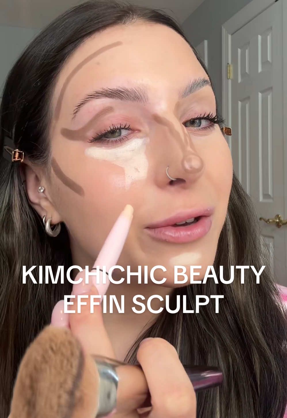 $12 total ($6 highlight + $6 contour) in one stick!! I can’t get over how precise this is and how creamy they are Effin Sculpt from KimchiChic Using shade “light” @KimChi Chic Beauty  #kimchichic #kimchichicbeauty #contour #highlighter #contourstick 
