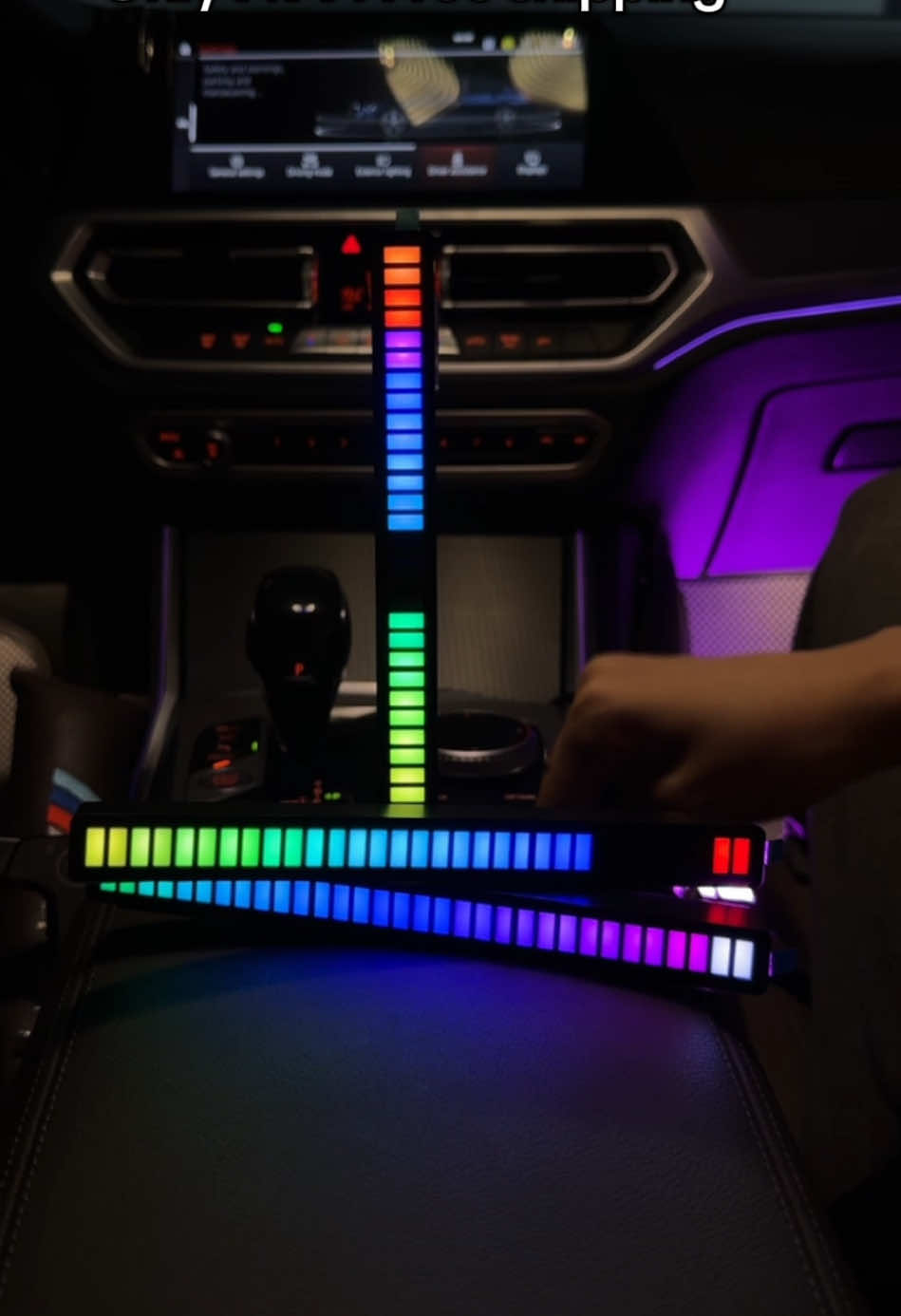 The light dances to your music#rgblights #ambientvibes #cardecor #desksetup 