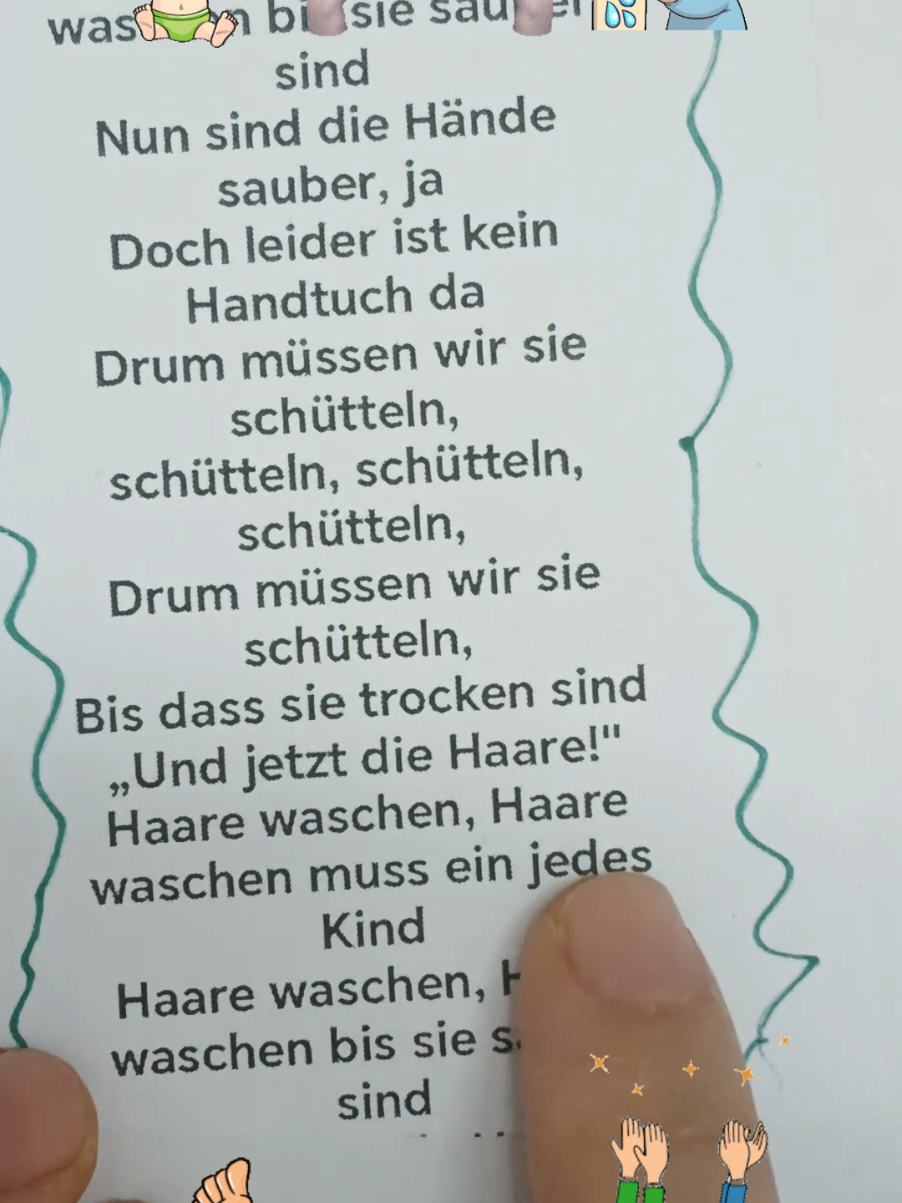 Hände waschen muss ein jedes Kind, Hände waschen bis sie sauber sind #Kinderlieder #Lied #fds #fürdich #singen 