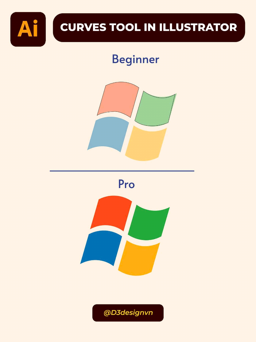 Create perfect curves using curvas in Illustrator #d3design #illustration #adobeillustrator #adobe #design 