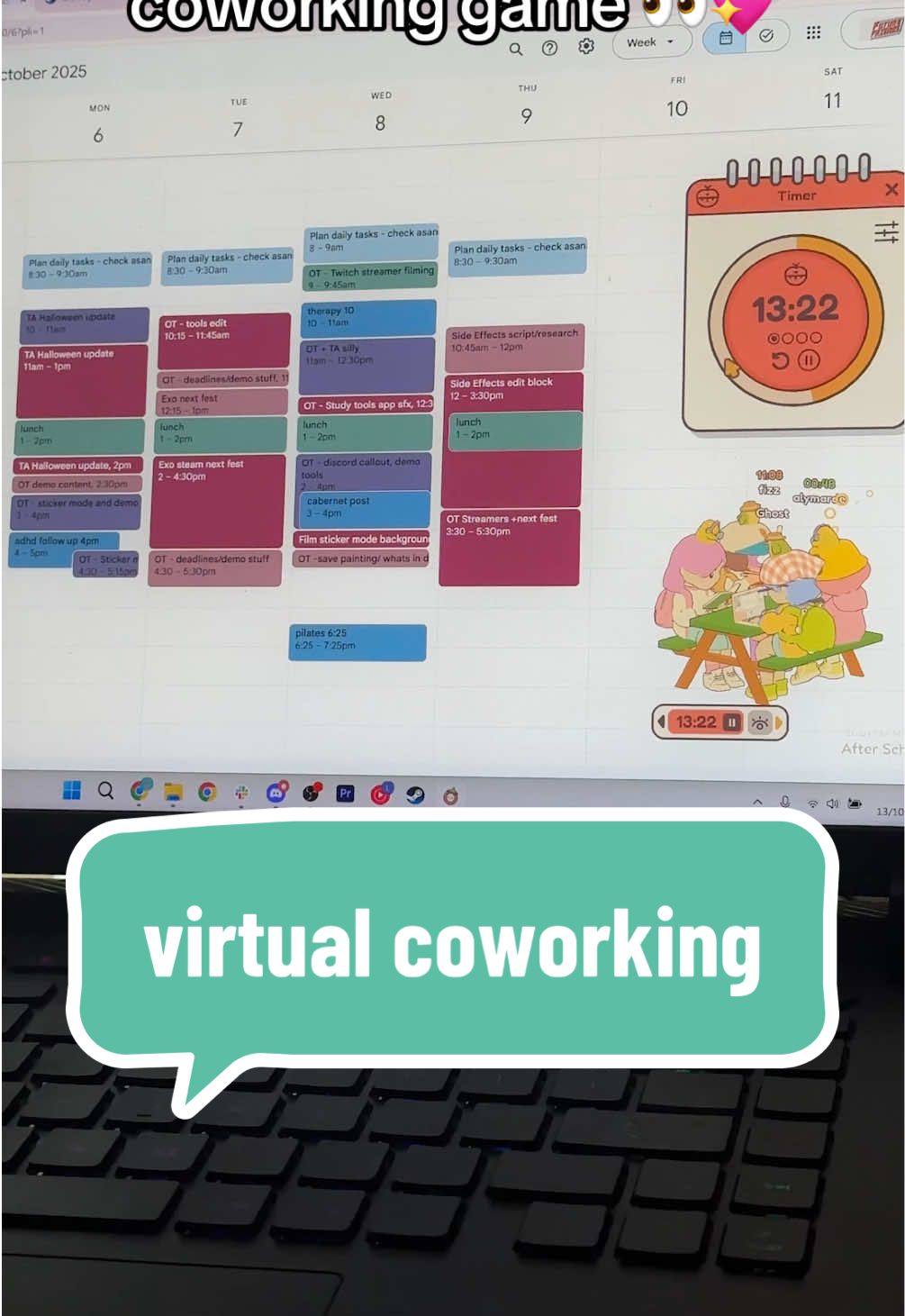 cowork with your long distance friends! #productivitygame #virtualcoworking #indiedev #ontogether 
