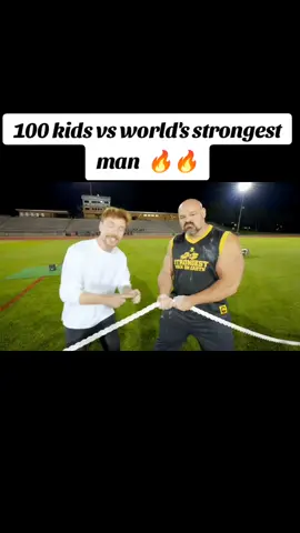 100 kids vs world's strongest man ! 🔥🔥 #mrbeast #speed #foryoupage #mrbeast #foryoupage 
