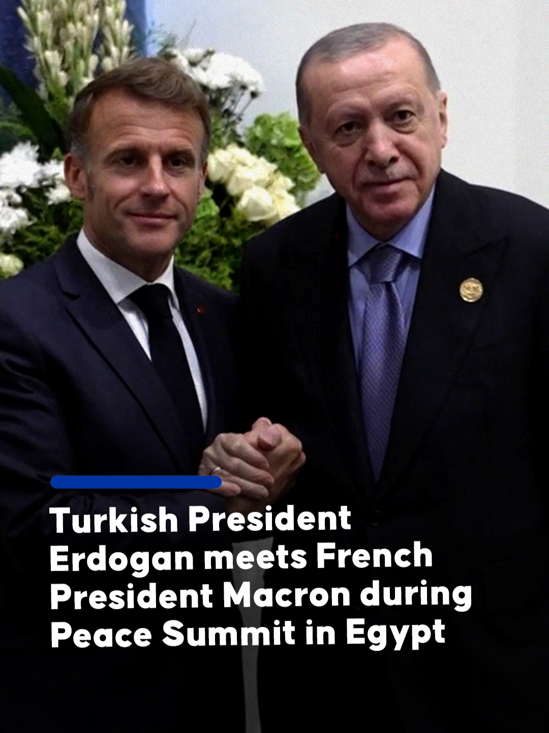 Turkish President Recep Tayyip Erdogan met with French President Emmanuel Macron in Egypt’s Sharm el-Sheikh ahead of the Peace Summit The closed-door meeting focused on Türkiye–France relations and the situation in Gaza