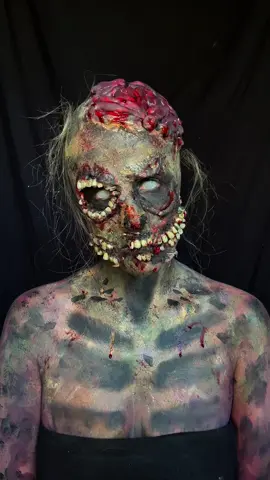 ALL MAKEUP - FAKE BLOOD 🩸 FAKE SPIT ⚠️  Zombie 🧟 @Mehron Makeup #mehron2025 #mehronmakeup #31daysofmehronhalloween  #zombiemakeup #sfxmakeup 