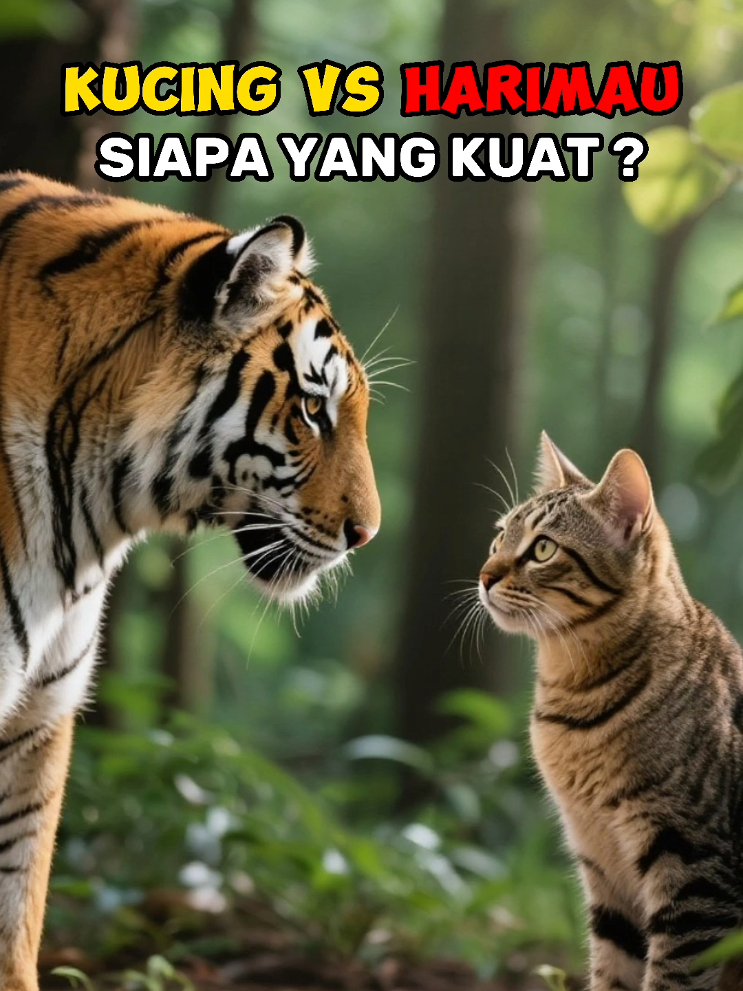 HARIMAU VERSUS KUCING, Siapa Yang Kuat ?#kucing #jangkauanluas #lewatberanda #Harimau #FYP