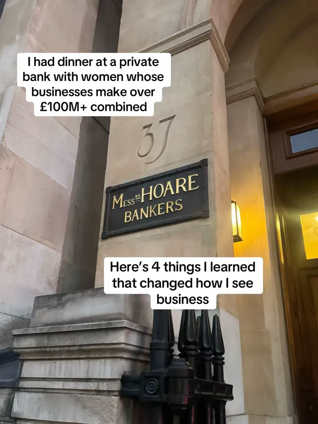 I had dinner at a private bank with women whose businesses make over £100M+ combined. Here’s 4 things I learned that changed how I see business #entrepreneurtok #businessowner #jewellerybusinessowner #smallbusinessowner #businesstips 