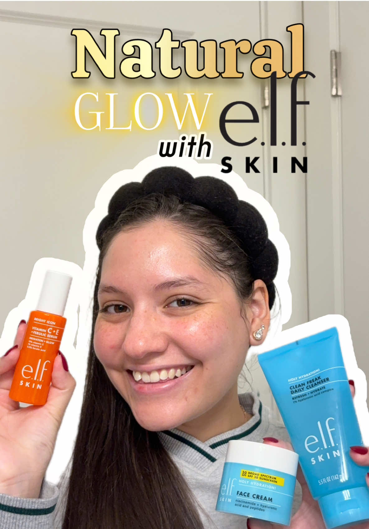 Been trying the @e.l.f. Cosmetics Skin line and I’m actually impressed 😍 The cleanser feels super gentle but leaves my skin fresh and clean. The vitamin C serum smells a bit metallic (normal for real vitamin C 👀) but gives such a nice glow! And the Holy Hydration cream… obsessed. So soft, so dewy 💧 #elfskin #holyhydration #complimentary #vitamincserum #skincareroutine @influenster 