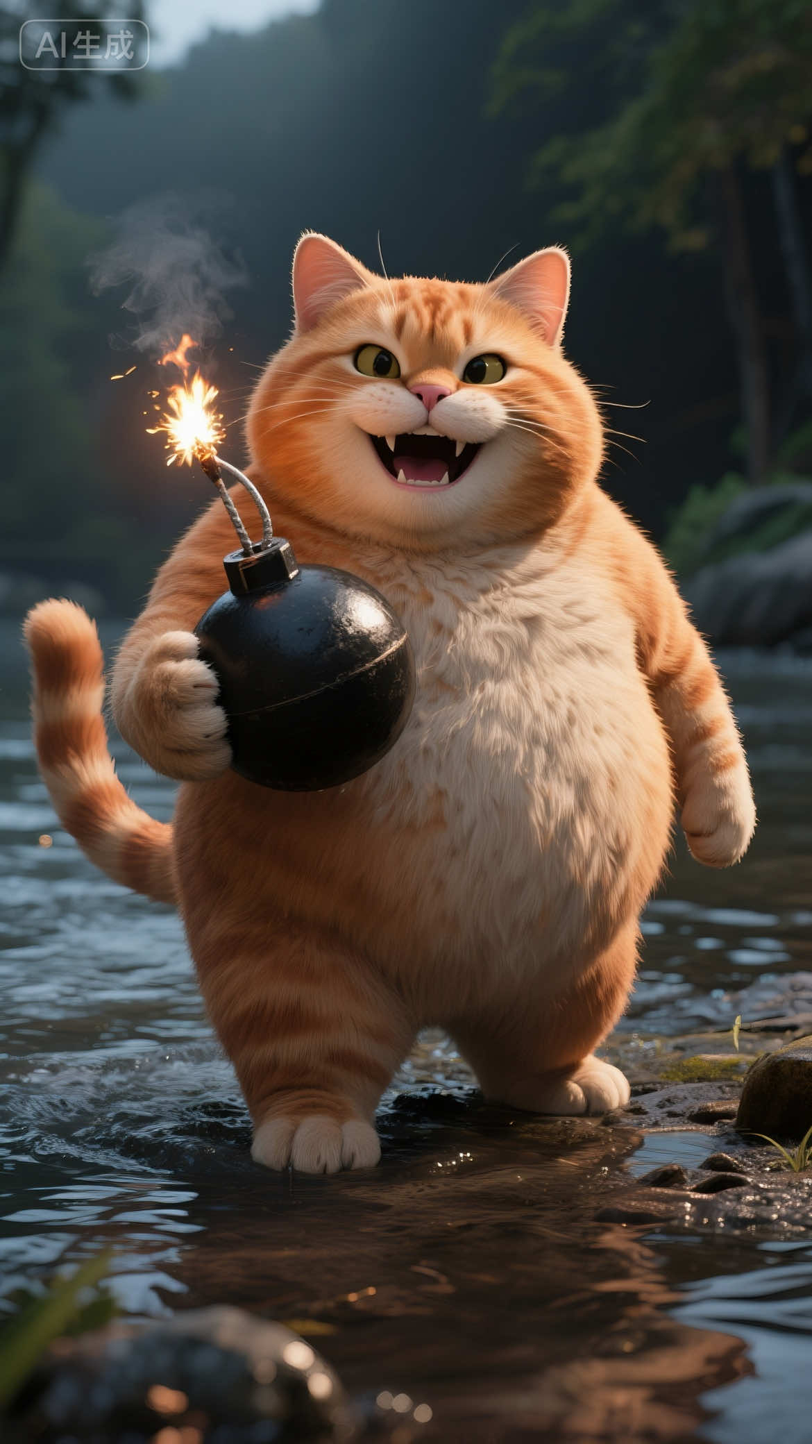 The Overbearing Crocodile.#ai #funny #orangecat 