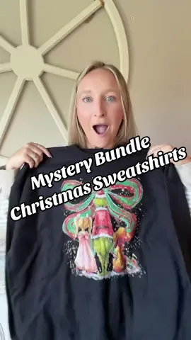 These mystery Christmas sweatshirt bundles are TOO good 😍🎄 Trust me… you’re gonna want one 👏 #MysteryBundle #TikTokShopFinds #ChristmasSweatshirts #CozySeason #HolidayOutfits 