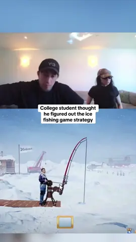 College student thought he figured out the ice fishing game strategy #kickstreaming