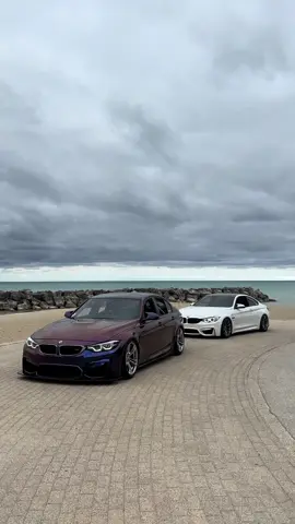 M3 and M4 meets beach #fyp #bmw #m3 #m4 #f80 