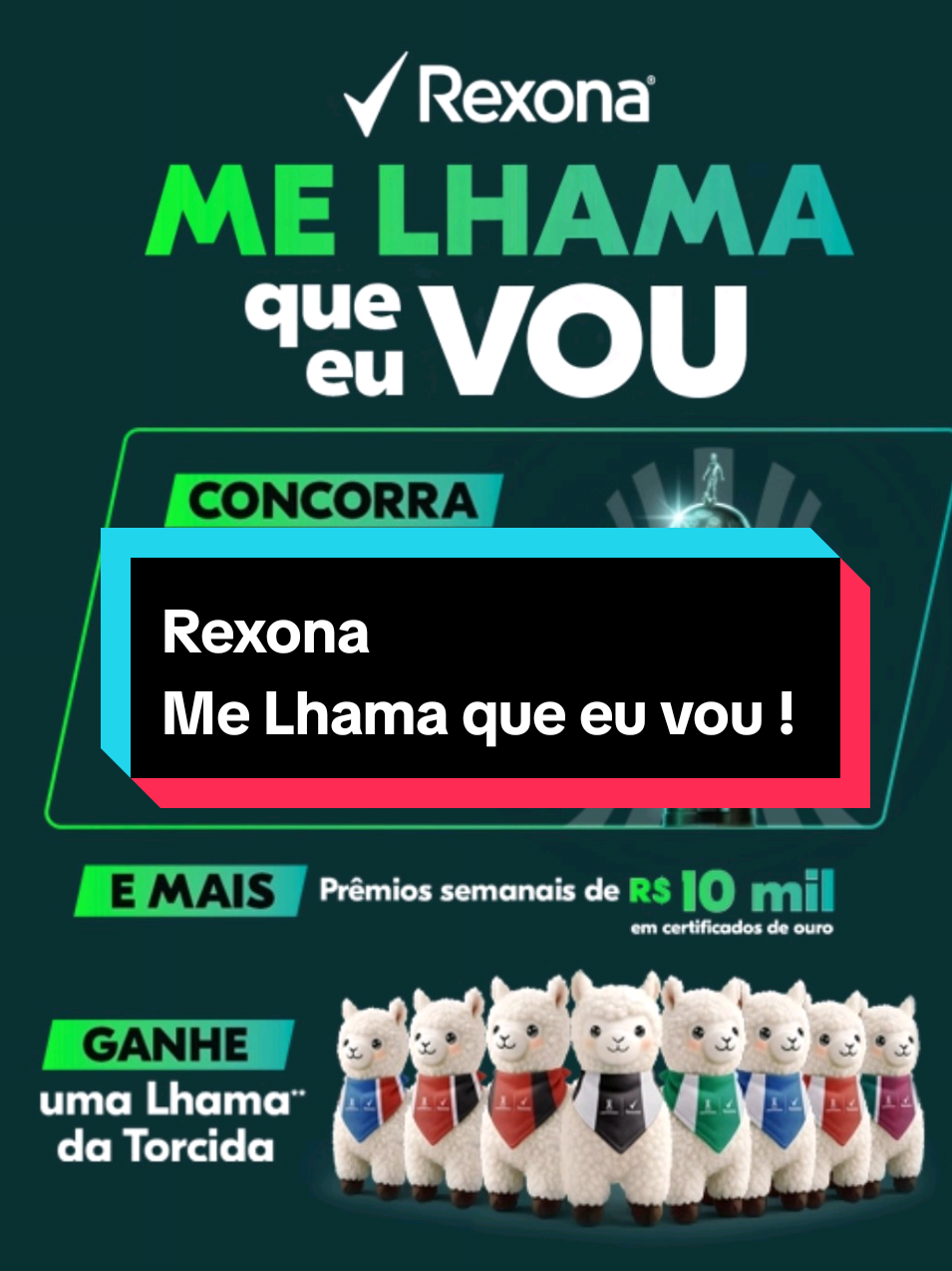 Promoção Rexona - Me Lhama que eu vou!  Site:https://promorexona.com.br/home/  #melhamaqueeuvou #promocao #brinde #novidades #conmebollibertadores  @Rexona Brasil 