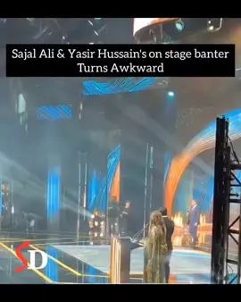 Awkwardness between Sajal Aly & Yasir Hussain was caught on camera at the #HumAwards when Sajal Aly came on stage to announce an award, but hosts YasirHussain and Hareem Farooq  continued their banter. Sajal waited silently, and when she finally was given a chance to speak, a brief banter emerged among the stars which made the environment awkward! Via Houston Desis #YasirHussain #SajalAly #HareemFarooq #SocialDiaryMagazine