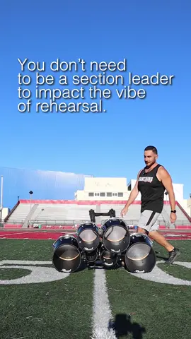 Marching band competition season is here! . Remember you don’t need to be a section leader to impact the vibe of rehearsal. . #marchingband #bandsofamerica #drumcorps 