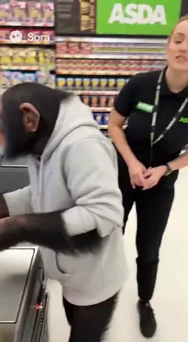 Monkey in Asda #asda #monkey #funny #fyp #lol 