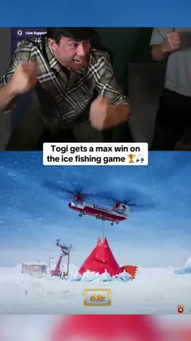 Togi gets a max win on the ice fishing game 🏆🎣 #kickstreaming #togi 