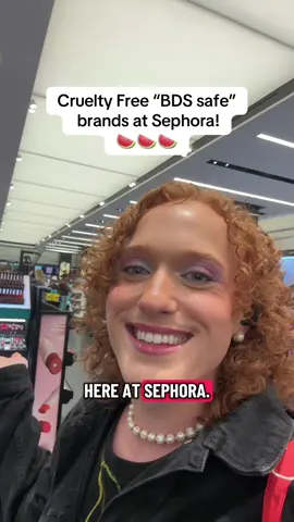 Cruelty Free BDS safe brands at Sephora! Full list is in my Linktree :) Want to see other retailers next? Let me know in the comments! This was one of my most requested videos 🍉✨ Disclaimer: this list was compiled by @Nihel ⋆｡°✩ based on research she conducted. she urges you to do your own research as well and so do I ! Brands Mentioned: @Huda Beauty @Kayali @Dieux Skin @The Isle of Paradise @Skinfix @Glow Recipe @TOPICALS @Fable & Mane @LAWLESS Beauty @DanessaMyricksBeauty @ONE SIZE BEAUTY @milkmakeup @INNBEAUTY PROJECT @Oribe @Dr. Dennis Gross Skincare @LYS Beauty @BIOSSANCE @Kulfi Beauty @Beauty of Joseon @Ami Colé @CharlotteTilbury @REFY  Brands at Sephora Not Mentioned (still apart of this list!) @Freck Beauty @Rose Inc @Tan_Luxe @Josie Maran @Iconic London @velourbeauty @caliray beauty @Fashion Fair Cosmetics @Mango People   #bds #bdssafe #bdssafebrands #🍉 #crueltyfree 