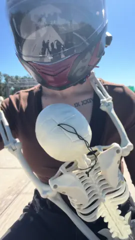 Happy Halloween I guess- my skeleton actually fell off halfway through my ride. 🤣 #bike #BookTok #bikersoftiktok #fyp #motorcycle 
