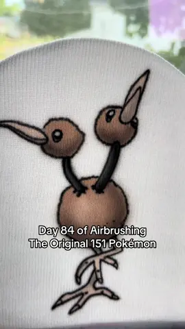 Day 84 of Airbrushing The Original 151 Pokémon: Doduo Daily drops at 2PM CST, sign up for reminders on our site so you don’t miss out :) #pokemon #airbrushing #beanies #timelapse #timelapseart 