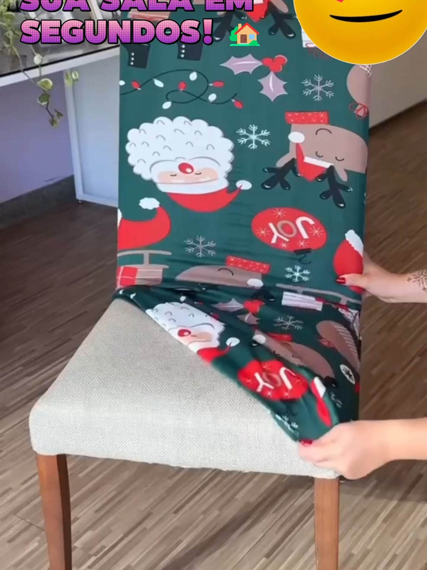 Capa de Cadeira Natalina – Spandex Elástico Ajustável, Várias Estampas Lindíssimas #achadosshopee #fouryou #organization #Natal