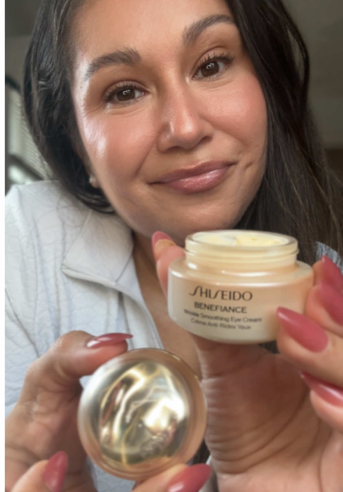 gifted by Shiseido ✨ been using the @SHISEIDO Benefiance Wrinkle Smoothing Eye Cream for a week and my under eyes have never looked this alive — hydrated, plump, and smooth 👀 the rich texture melts right in (perfect under makeup), and the mix of KOMBU-bounce algae complex, turmeric extract, and niacinamide keeps fine lines in check while strengthening my skin barrier 💫 shop it now at shiseido.com 🛍️  #giftedbyshiseido #benefiance #shiseido #skincarethatworks #eyecream  shop it now at shiseido.com 🛍️