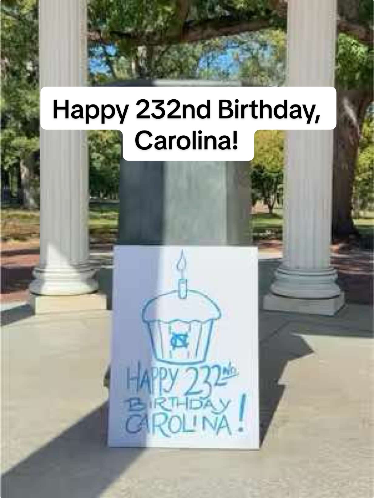 Carolina turns 232 🎂🩵 Tar Heels helped us celebrate by signing a birthday card to our favorite university! #UNC #UNCChapelHill #GoHeels #CollegeLife #UniversityDay 