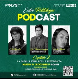 La batalla por la presidencia. ¡No te lo pierdas! Martes 14 octubre, 19:00 hrs. #politica #debate #podcast #bolivia #elecciones 
