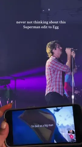 Replying to @crystal Egg live with the clark kent coded flannel shirt yea.. EDIT: @kay ❦ thank you for your edit 🫡 #djo #joekeery #egg #superman #anotherbitetour 