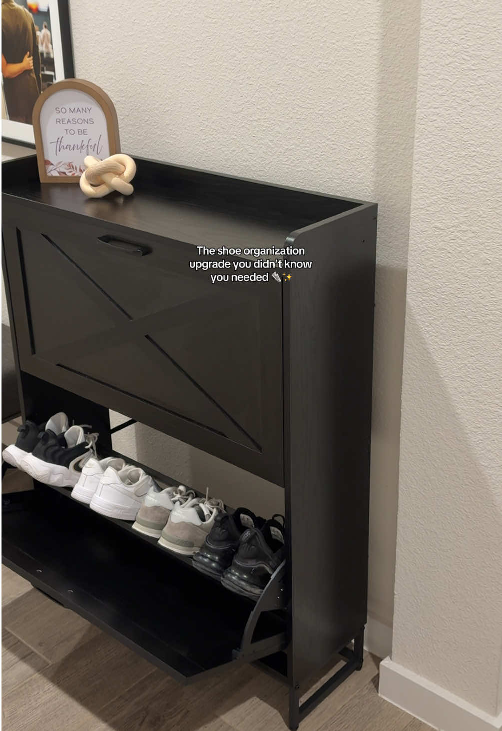 Fits so many shoes + looks so clean🤍👟✨ #shoeorganizer #shoeorganization 