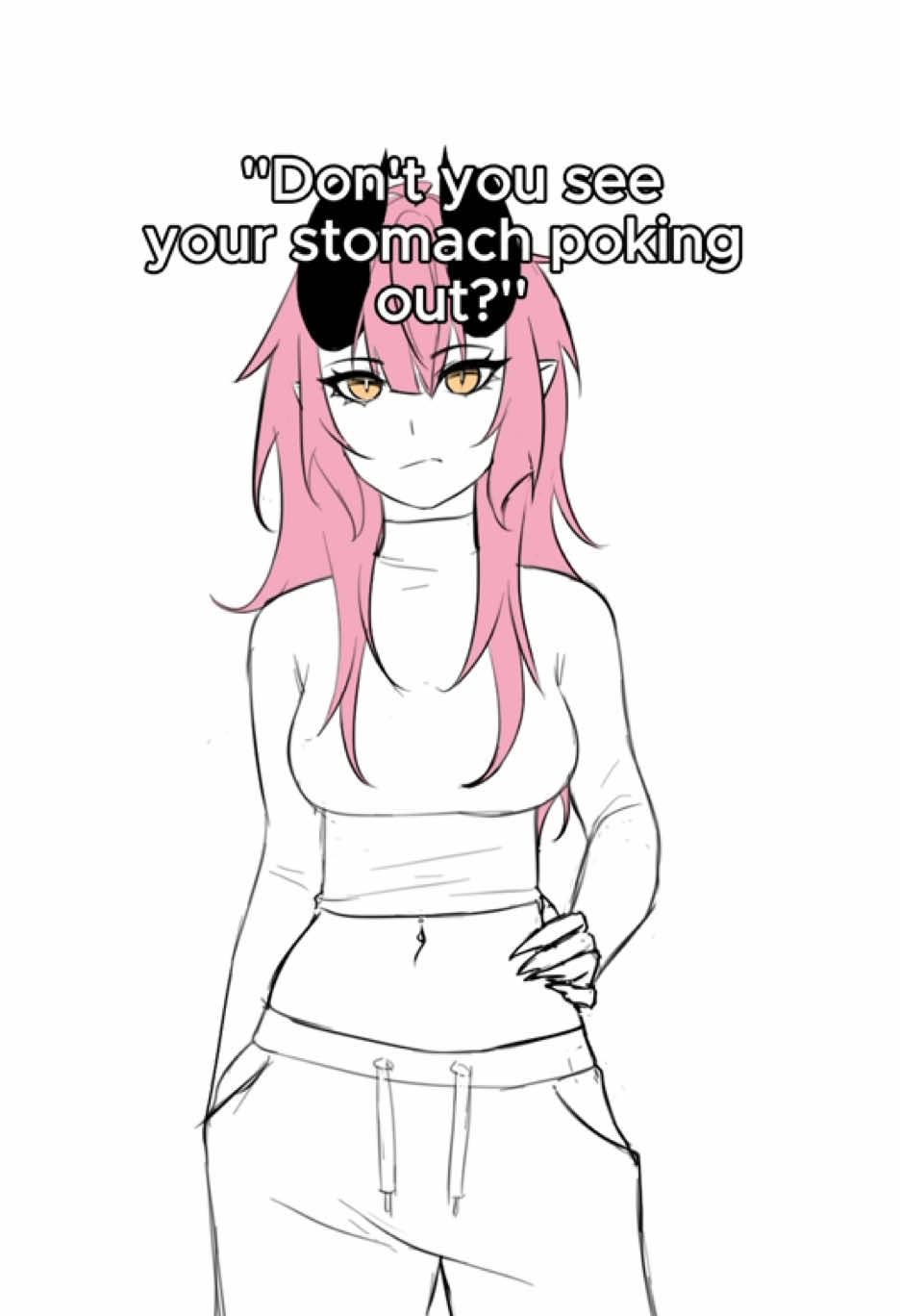 I dont see it 🤷‍♀️ Idk if its a trend or not but ive seen few videos around so I did my own version 🤭 (Psst theres nothing wrong with your tummy, its beautiful ❤️)  #oc #digitalart #meme #animation #ocart 