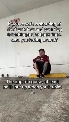Who are you letting in first? #wife #marriagehumor #husbandwife #marriedlife #dog #barking #shutup #funny #funnyvideo #joke #hilarious #laugh #fyp