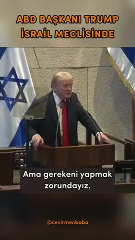 Trump, İsrail'in cinayetlerine ortak olduğunu itiraf etti. İsrail meclisinde konuşan Amerikan Başkanı Donald Trump: 