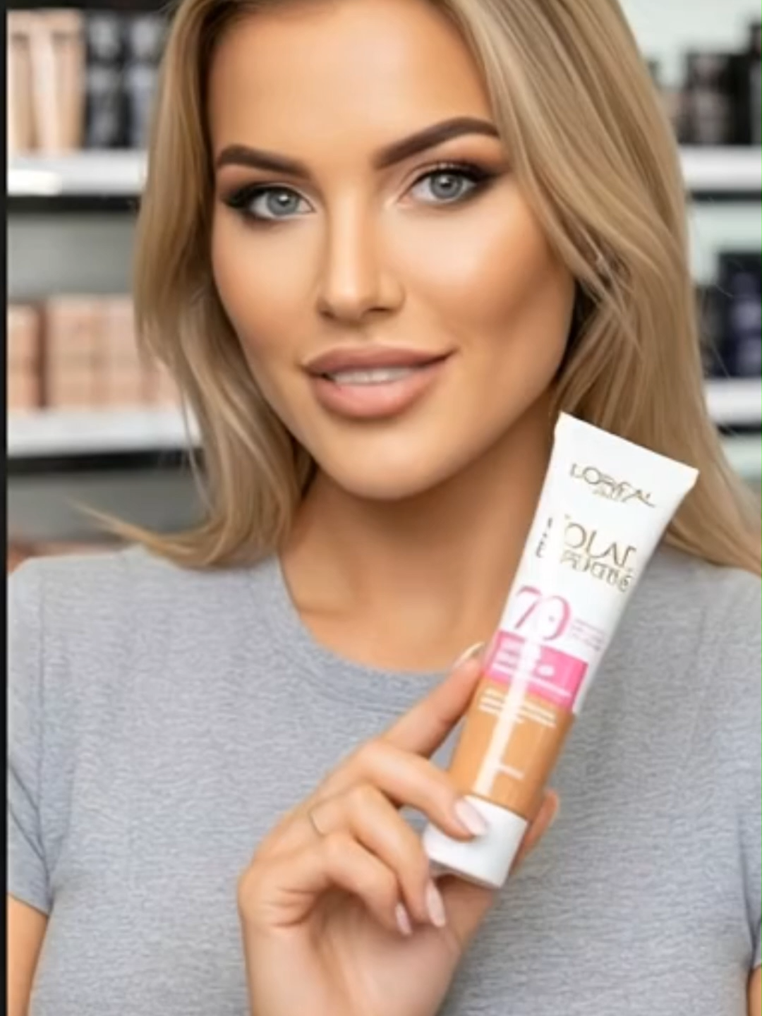 PARA TUDO! 😱 O novo protetor solar com cor da L'Oréal já viralizou, e o motivo é simples: ele é perfeito! Funciona como uma base com protetor solar FPS 70, uniformizando o tom da pele e disfarçando imperfeições. É a praticidade que sua rotina de skincare e maquiagem pedia. Aproveite o preço de lançamento antes que o estoque acabe! #protetorsolarcomcor #protetorsolar #skincare #loreal #maquiagem #basecomprotetorsolar #protetorsolarfacial #dicasdebeleza #peleperfeita