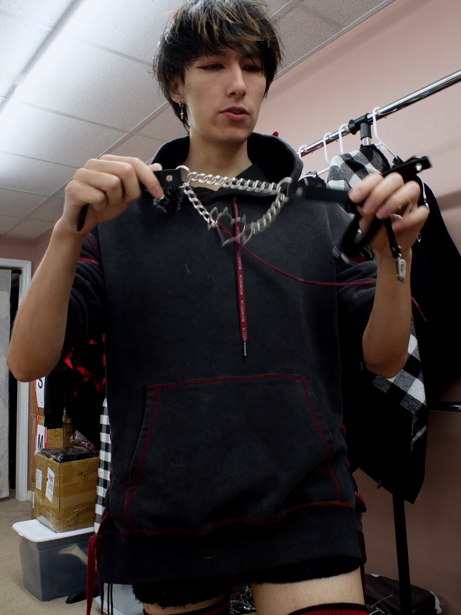 cutting the edges :3 #femboy #fashion #clothing #lgbtq #thighhighs 