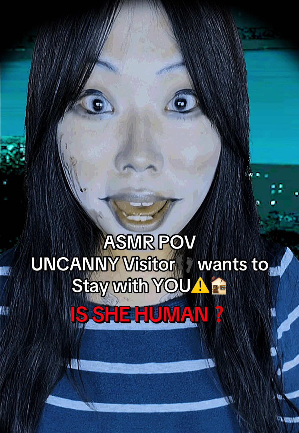 ASMR UNCANNY Visitor wants to Stay with YOU⚠️🏚️ is out NOW on my YT❤️ LINK IN BIO!! This video is inspired by #noimnotahuman 🧟‍♀️ #asmr #asmrsounds #horrorasmr #k1ttenscafe 