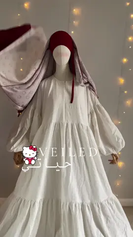 Hello Kitty wearing our Red Bow Salam kitty khimar & Milk blossom cottage Abaya -available @ veiledhayati.com 🎀 • • • • • #muslimah #muslimtiktoks #sitar #khimar #hijeb              