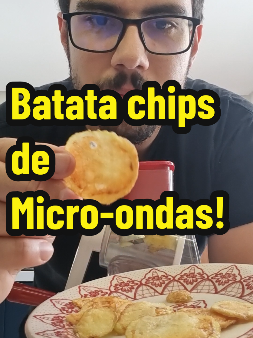 Batata Chips de Micro-ondas. #batata #comida #fatiador #ralador 