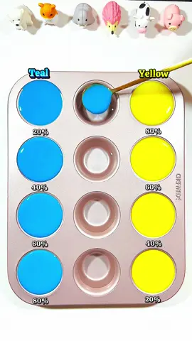 The perfect combination of 2 colors Teal and Yellow creates amazing colors#asmr #colormix #colors #coloring #satisfying 
