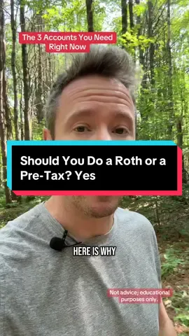 If you don't have a pre-tax, a Roth, and a taxable, you're leaving it in the hands of your future tax rate, aka the government, and none of us know what that will look like. Stay flexible, my friends. #tyler #socialcap #investing #yourmoneyguideontheside