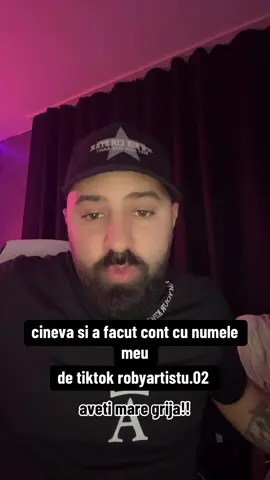 cineva si-a facut cont cu  contu meu de tiktok aveti mare grija daca va scrie in privat vrea sa insele lumea !!! dati raport va rog 🙏🏼🙏🏼🙏🏼 contul lui este robyartistu.02. #foryou #viral #robyartistu 
