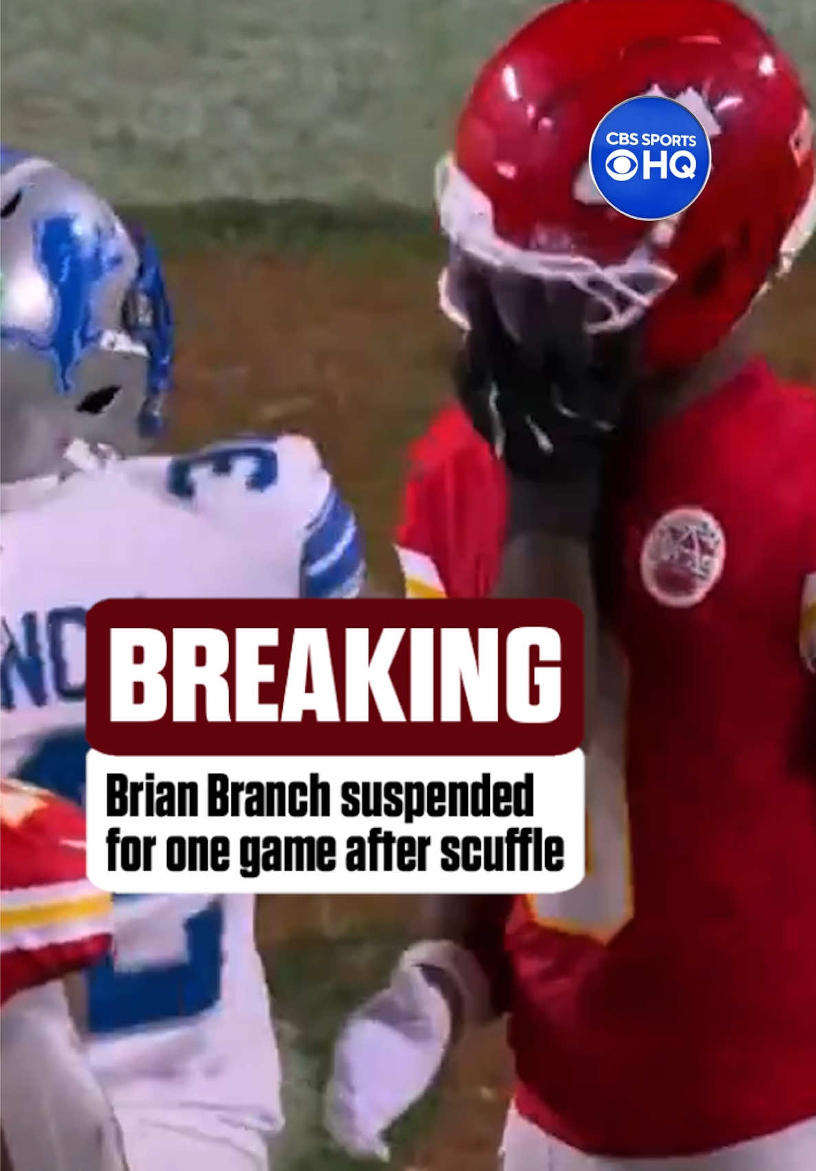 Lions Safety Brian Branch has been suspended for one game after scuffle with JuJu Smith-Schuster #nfl #breakingnews #football #lions #chiefs 