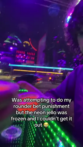 That’s what I get for trying to take a Jell-O shot in a cosmic space ship smh #rounderpartner #space #punishment #challenge #club 