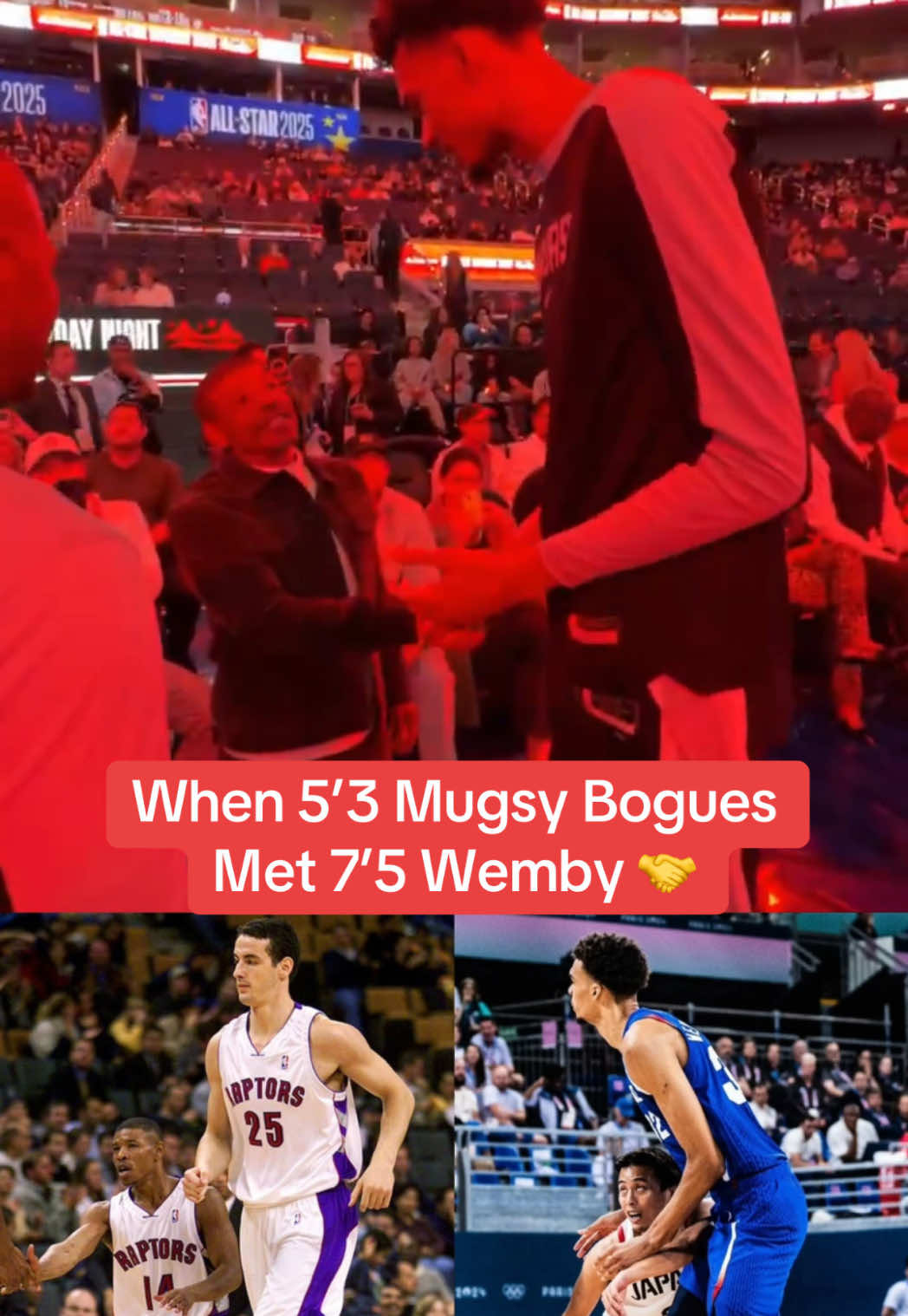 Greatness comes in many sizes 🙌 (Via: NBA/X) #wemby #spurs #NBA #mugsybogues #giant 