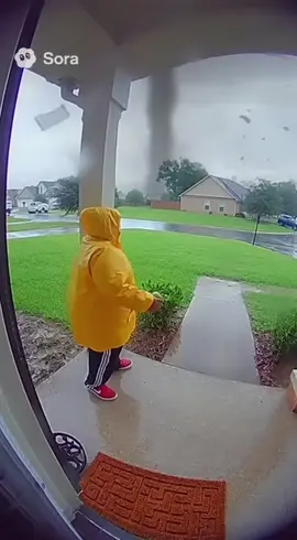 Kid gets taken away by tornado #ai #sora #funny #meme 