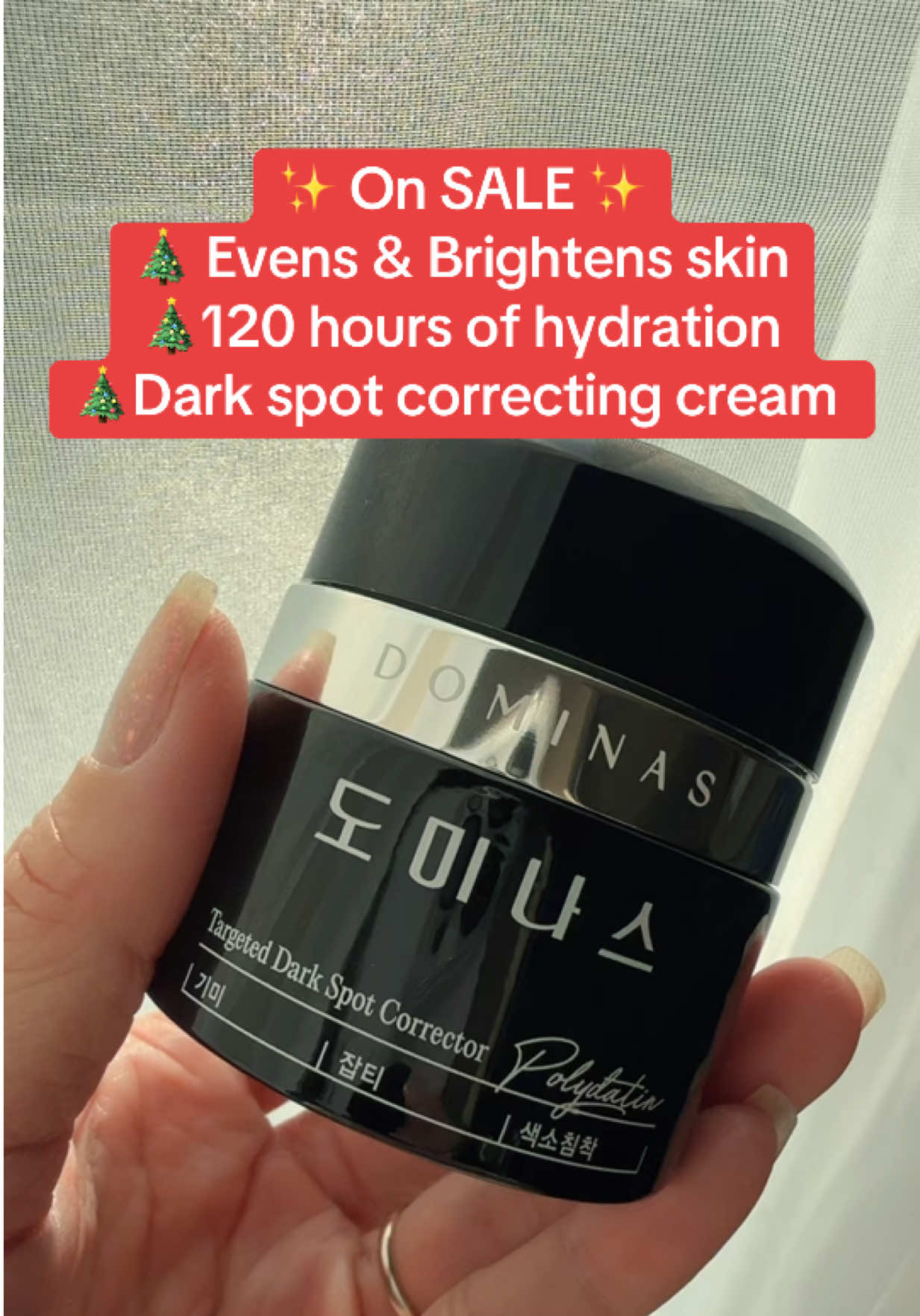Dominas Cream helps with dark spots and hyperpigmentation ! Stocking stuffer idea 🎄🙌@LG beauty US #hyperpigmentation #koreanskincare #kbeauty #skincareroutine #darkspots  Posted 10/13/2025 . Results may vary. Prices and promos accurate at time of posting and may change