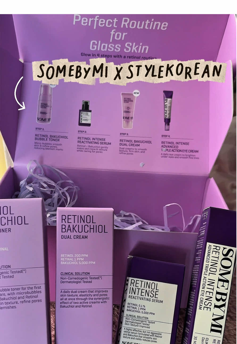 UNBOXING SOMEBYMI X STYLEKOREAN 💜. @stylekorean_mena @STYLEKOREAN @SOMEBYMI ID      #stylekoreanamb_somebymi #glassskin #glowuptips #koreanskincare #creatorsearchinsight   