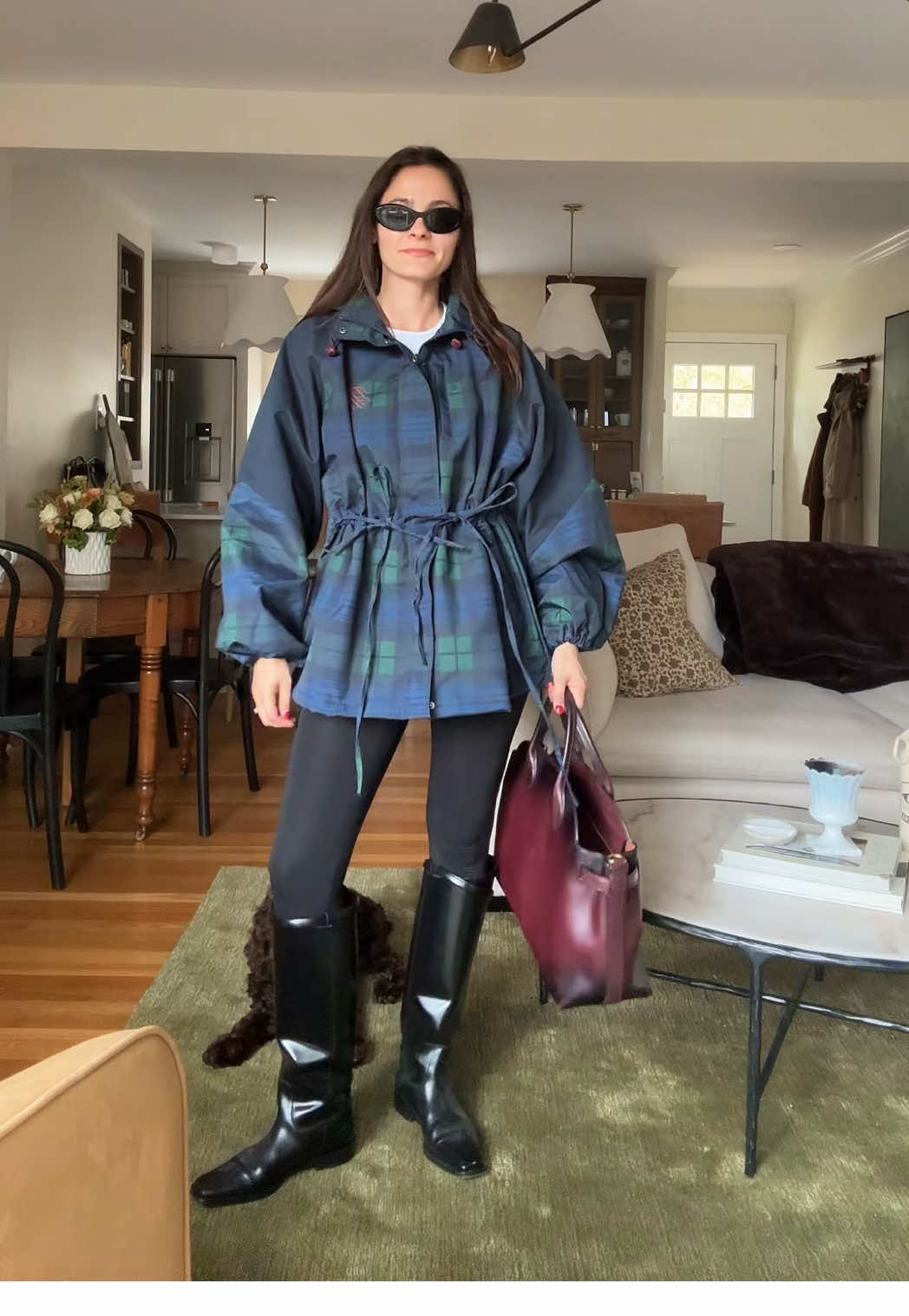 rainy day fit with my biggest fan #falloutfitinspo #casualoutfitinspo #everydayoutfit 