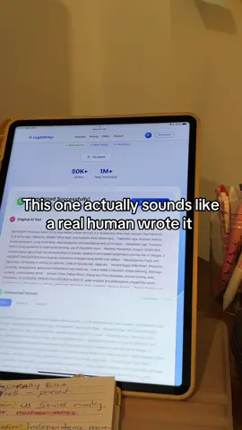 I think I finally found a humanizer that doesn’t sound like a robot wrote my essay it’s called legitwriter.om🔥 #StudyTok #AItools #aiwebsites #essays #legitwriter 