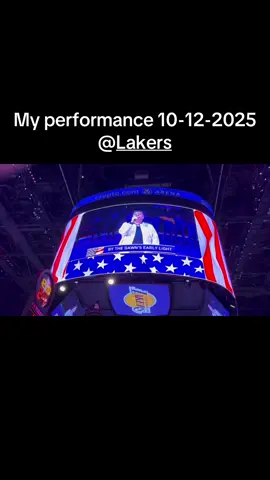 Thank you @Los Angeles Lakers  for having me back.. third time's a charm! Always an honor performing the national anthem for you all. #lakers #lakersnation #nationalanthem 